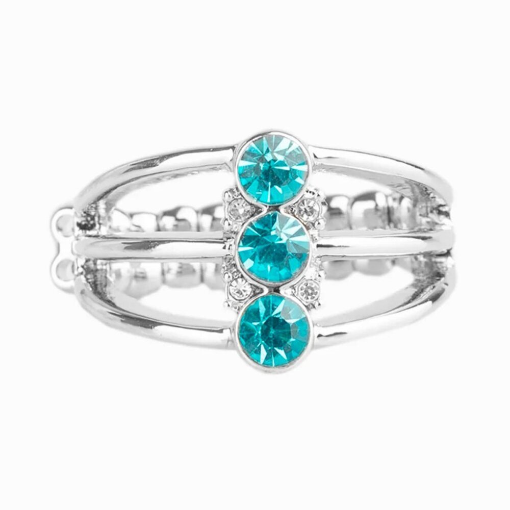 Paparazzi Jewelry Accessories - Triple Crown Winner - Blue Ring - Vintage - Picture 2 of 4